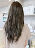福山市美容室Caary人気 透明感ミントグレージュカラー