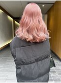 ピンクカラー　ケアブリーチ　ピンクヘア　ハイトーンカラー