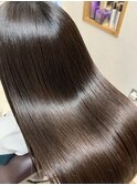 杉嶋梨紗 髪質改善ストレート くすみブルー トリートメント