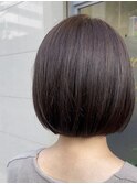 ◎丸みボブ　ブラウンカラー