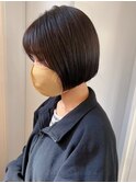 大人可愛い20代30代40代コンパクトショートボブ×シアーグレー