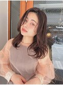 大人かわいい/くびれヘア/艶ブラウンカラー