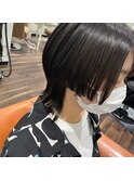 20代個性派カット暗髪スタイル姫カットボブフェイスレイヤー