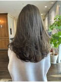 オリーブベージュ レイヤーカット
