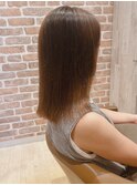 イメチェン美髪ストレート似合わせセミディグレージュアラサー★