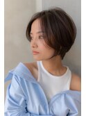 大人かわいい前髪セシルカットココアブラウンフリンジウェーブ