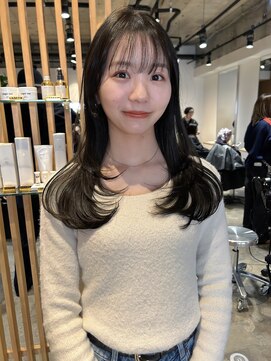 アニー(ANY) オリーブベージュ大宮レイヤーカット、ブリーチなしダブルカラー
