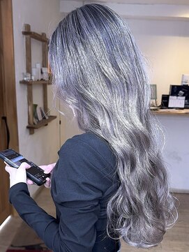 ブレイズヘアー(BLAZEhair) ロングホワイトシャドールーツ×ブリーチ２回
