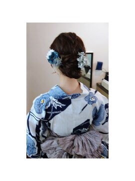 かぐや姫 エルモード フェレ美容室 行徳店 浴衣ヘアーアレンジ