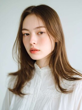 トクテ 高円寺(tokute) くびレイヤーエモージュ前髪モテベージュレイヤーミディ/高円寺