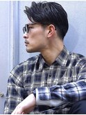 大人外国人風アップバングツーブロックショート A0717