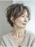 白髪ぼかし脱白髪染め大人ショート40代50代60代