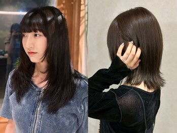 ベースヘアー(BASE hair)の写真/*女性ST多数*顔周りレイヤーで叶える小顔見せ◇韓国風ヘア×前髪と自然に繋げるカットで、結んでも可愛い♪