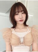 レイヤーカットハッシュカット顔まわりミディアムロング