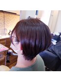 ひし形ショートボブ×耳掛け【stylist西條】