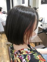 ヘアーサロンデフォーエバー(hairsalon de Forever)&nbsp;【ぱっつんボブ●サーモンオレンジインナーカラー】
