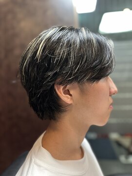 ヒロギンザ 新橋日比谷口店(HIRO GINZA) ハイトーンメッシュセンターパートスタイル