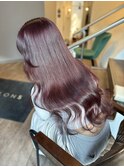 姫カット/ラベンダー/ピンクカラー/艶髪
