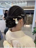 訪問着/着付け/ヘアアレンジ/シニヨン