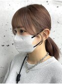 ◎ 美髪カールピンクブラウンロングセミディ似合わせ前髪