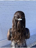 ハーフアップアレンジ結婚式アレンジお呼ばれヘア二次会成人式