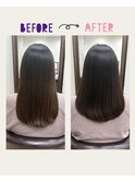 重めセミロング×9トーンアッシュ