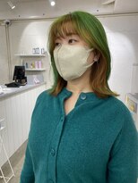 アジールヘア 北千住駅西口店(agir hair) オレンジカラーグリーンカラー推しカラー