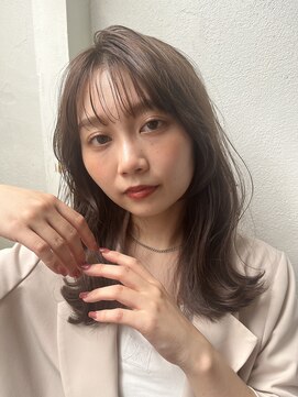 ロンドプランタン 恵比寿(Lond Printemps) ウルフレイヤーカット顔周り前髪韓国ミディアムロング/恵比寿