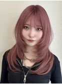 韓国風/レイヤー/小顔/前髪カット/髪質改善/グレージュ/透明感