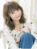 抜け感カラーくせ毛風＃ウェーブパーマ＃フォギーベージュ<松戸>