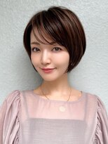 アフロート エル 大阪(AFLOAT L) 耳かけショートボブ/30代/40代/50代/くすみベージュ