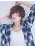 くせ毛風マッシュショート