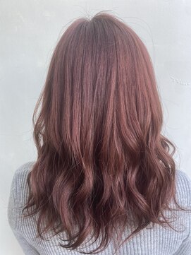 ビューティーヘアサロン アングル 八戸ノ里店(Beauty Hair Salon angle) 透明感あるコーラルピンク