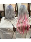 ビビットピンク×薄いピンク×メッシュで派手派手に☆☆