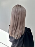 パールホワイトロング_アースカラー_くびれヘア_ツートンカラー