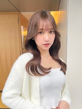 ノク 渋谷(nok) くびれヘア_グレージュ韓国ヘアダークアッシュチェリーブラウン