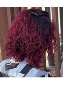 赤髪×ツイストスパイラルパーマ