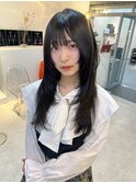 中性ウルフロングレイヤーカットロングウルフカット姫カット
