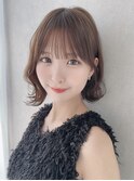ボブシースルーぱっつん前髪おくれ毛ロブミディアムロング