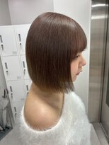 ベレーザ 渋谷(BELEZA)&nbsp;14803マロンベージュ黒髪切りっぱなしボブ耳かけショート