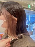 広めインナーカラー/イヤリングカラー/ピンクカラー/髪質改善