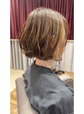 インナーカラーハイライト/ショートボブ