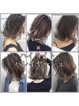 トルネード(TORNADO) 外国人風ボブ ハイライトバレイヤージュ ソフトウルフ白髪ぼかし