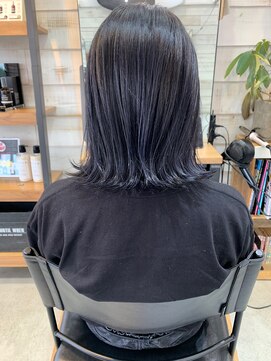 キラ 渋谷(KILLA) ネイビーブルーハイライト＿ダブルバングブランジュ【北間】