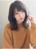 イメチェン! 耳かけフォギーベージュ_毛先パーマ NOB