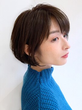 ロンドプランタン 恵比寿(Lond Printemps) 大人かわいい耳かけひし形シルエットショートボブ