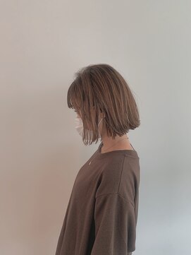 トップヘアーヒルズ 安城(TOP HAIR HILLS) 切りっぱなしニュアンスボブ/ニュアンスカラー/ことりベージュ