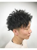 ツーブロック×ゆるめツイストスパイラル