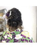 袴×ヘアアレンジ　ヘアセット　卒業式　成人式　デジタルパーマ