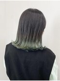 【ALIVE吉祥寺】グリーングラデーションカラーボブ